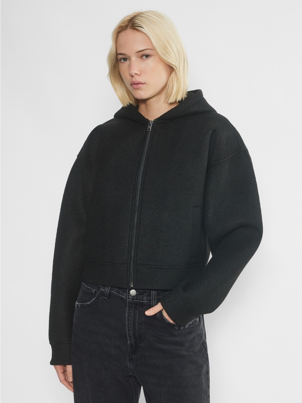TNA Black Full-Zip Hooded Jacket